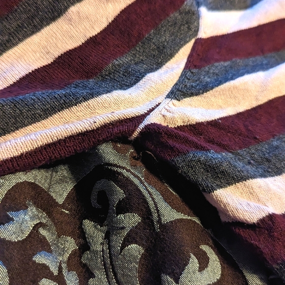 '90s Y2k style v neck sexy stripe Worthington long sleeve sweater small sporty - Picture 4 of 7